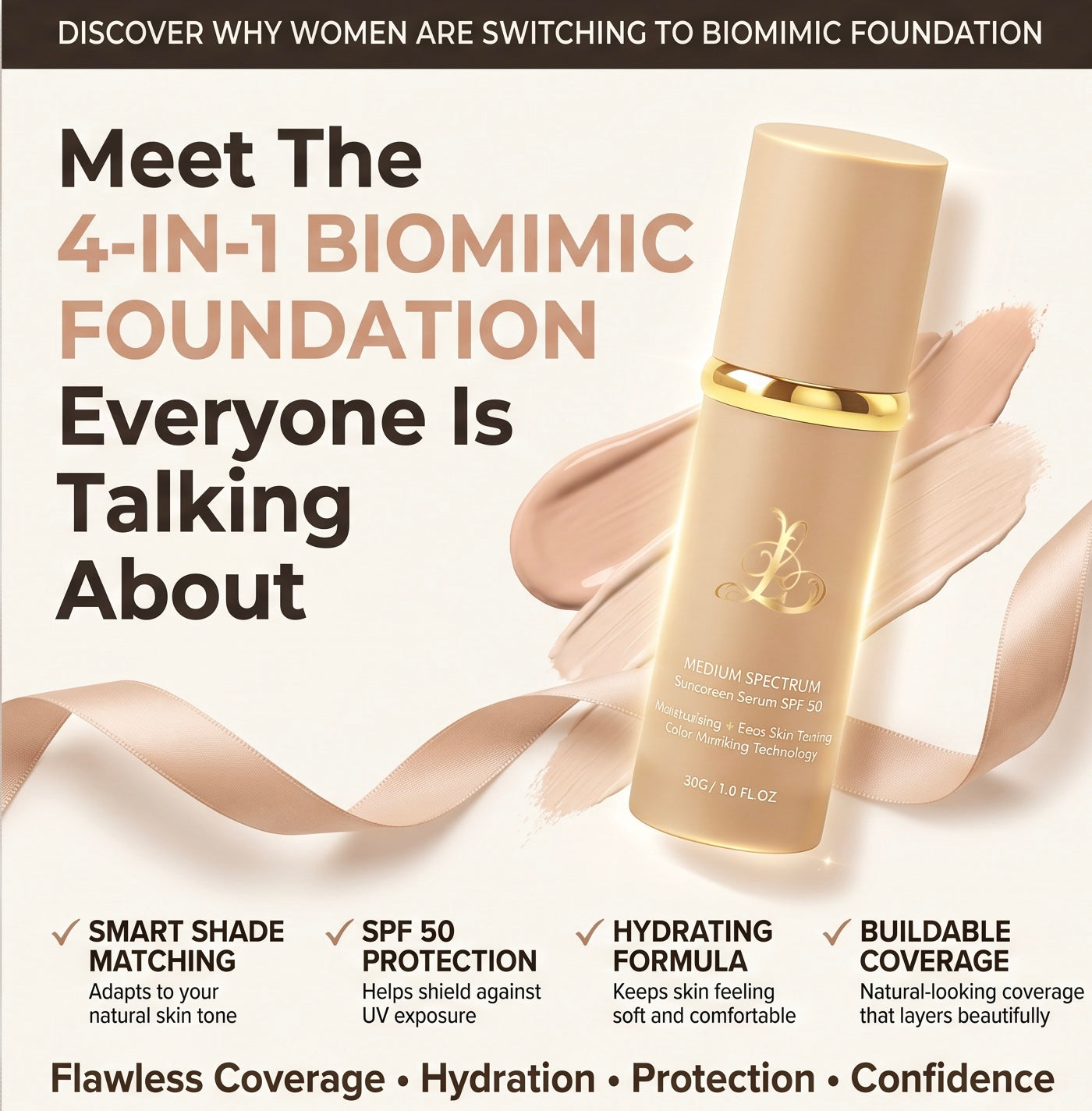 ✨ 4-in-1 Biomimic Foundation
